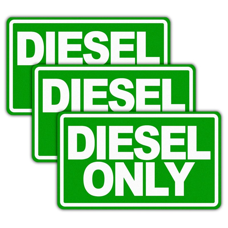 ANLEY 5" X 3" Diesel Only Decal 3Pcs - Reflective Diesel Only Sign on Fuel Tank Signage to Prevent User Error - Adhesive Fuel Stickers for Trucks, Tractors, Machinery - 3 Pack Set - Image 1